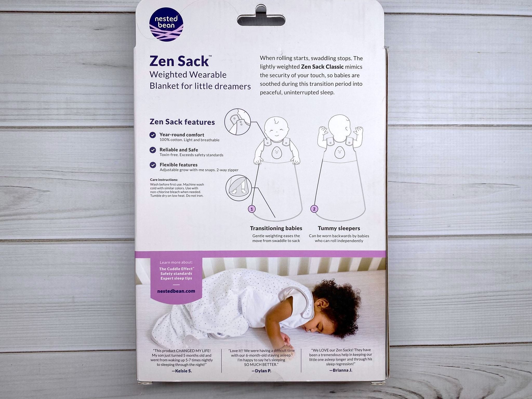 Nested Bean Classic Zen Gently Weighted Sleep Sack Cedar Threads